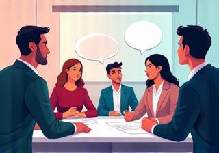 People engaging in professional communication